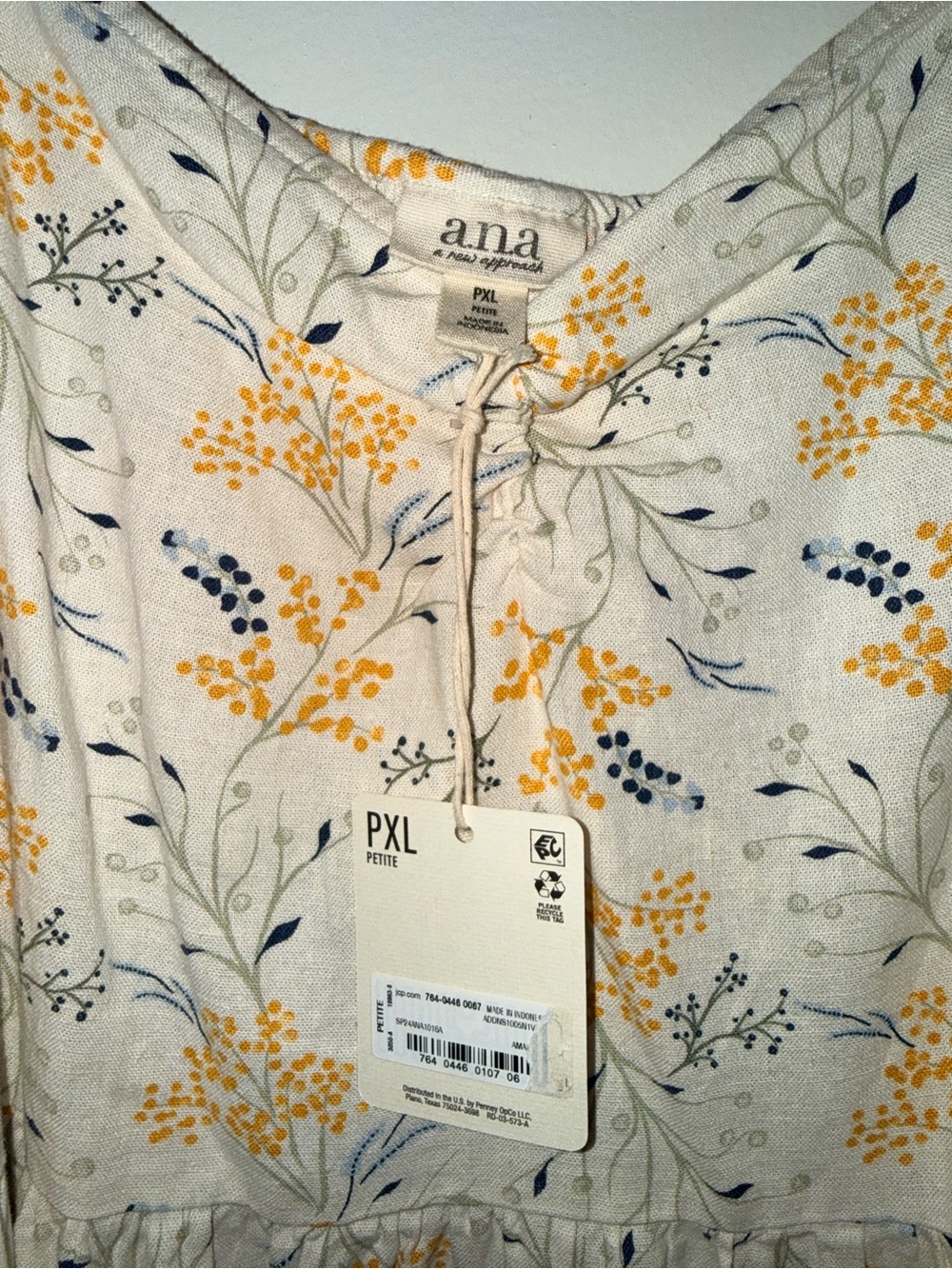 a.n.a Cream Hoodie with Yellow & Navy Floral Print
